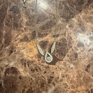 18k gold diamond necklace, main stone 20 points